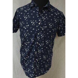 MICHAEL BRANDON SLIM FIT Blue Mens (M) Bird Dove All Over Print Button Shirt